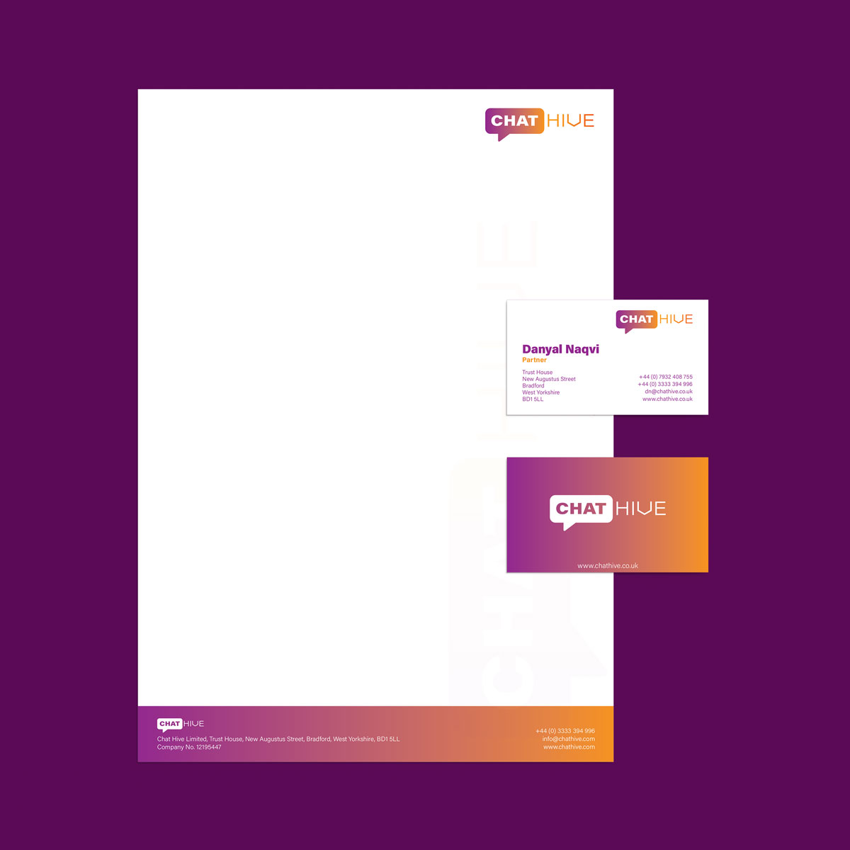 A letterhead and business cards mock up.